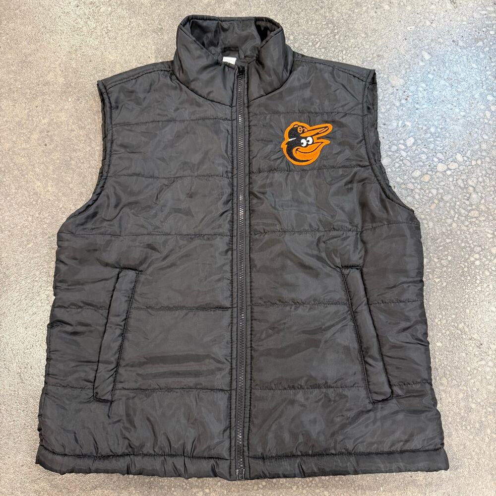 Baltimore Orioles Puffer Vest Embroidered Logo Black MLB Men’s Size M